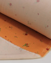 Tecido Viscose Premium Micro Ramos e Micro Poá Colorido e Laranja