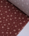 Tecido Viscose Premium Micro Buquês Florais Coloridos em Listras Marsala