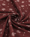 Tecido Viscose Premium Micro Buquês Florais Coloridos em Listras Marsala