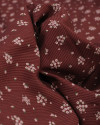 Tecido Viscose Premium Micro Buquês Florais Coloridos em Listras Marsala