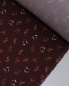 Tecido Viscose Premium Micro Ramos Florais Branco, Vermelho e Marsala