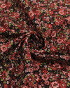 Tecido Viscose Premium Campo Floral Colorido e Preto