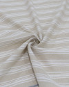 Tecido Linho Misto Maquinetado Multi Listras Offwhite e Cru