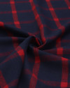 Tecido Flanela Mista Macro Quadriculado Vermelho e Azul Marinho Noite