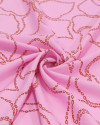 Tecido Viscose Tapete Floral Abstrato Vermelho e Rosa