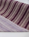 Tecido Viscose Texturizada Listras Estampadas Creme e Roxo Uva