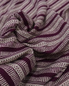 Tecido Viscose Texturizada Listras Estampadas Creme e Roxo Uva