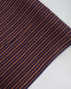Tecido Viscose Texturizada Listras Estampadas Laranja e Azul Marinho
