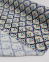 Tecido Viscose Italiano Estampa Desenho Indiano Tons de Azul