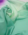 Tecido Crepe Silk Italiano Degradê Lilás e Verde Água