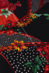 Tecido Crepe Bubble Multi Estampado Laranja e Preto (COM DETALHES)