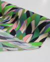 Tecido Viscose Italiano Folhas Abstratas Sobrepostas Colorido (COM DETALHES)