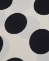 Tecido Viscose Macro Poá Preto e Creme (COM DETALHES)