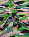 Tecido Viscose Italiano Folhas Abstratas Sobrepostas Colorido (COM DETALHES)