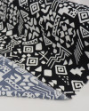 Tecido Crepe Koshibo Étnico Branco e Preto (COM DETALHES)