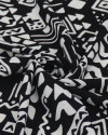 Tecido Crepe Koshibo Étnico Branco e Preto (COM DETALHES)