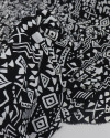 Tecido Crepe Koshibo Étnico Branco e Preto (COM DETALHES)