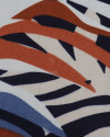 Tecido Viscose Macro Folhagem Marrom, Creme e Tons de Azul (COM DETALHES)