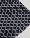 Tecido Viscose Italiano Geométrico 3D Cinza e Azul Marinho (COM DETALHES)
