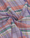Tecido Cambraia Multi Quadriculado Colorido e Lilás (COM DETALHES)