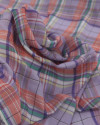 Tecido Cambraia Multi Quadriculado Colorido e Lilás (COM DETALHES)
