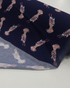 Tecido Viscose Pássaros Rosa, Branco e Azul Marinho (COM DETALHES)