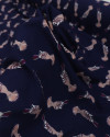 Tecido Viscose Pássaros Rosa, Branco e Azul Marinho (COM DETALHES)