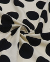 Tecido Viscose Macro Poá Preto e Creme (COM DETALHES)