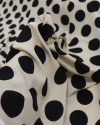 Tecido Viscose Macro Poá Preto e Creme (COM DETALHES)