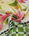 Tecido Viscose Premium Estampa Lenço Macro Flores Colorido e Creme