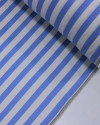 Tecido Linho Misto Estampado Listrado Azul e Branco