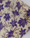 Tecido Linho Misto Premium Campo de Lírios Roxo e Creme