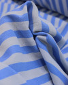 Tecido Linho Misto Estampado Listrado Azul e Branco