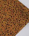 Tecido Viscose Premium Pingos Sobrepostos Preto, Vermelho e Caramelo