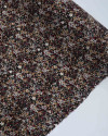 Tecido Viscose Texturizada Micro Tapete Floral Marsala, Bege e Preto