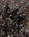 Tecido Viscose Texturizada Micro Tapete Floral Marsala, Bege e Preto