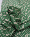 Tecido Viscose Texturizada Geométrico creme e Verde