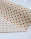 Tecido Viscose Texturizada Estampa Vintage Vermelho e Creme
