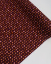 Tecido Viscose Texturizada Pontos Geométricos Caramelo, Rosa e Borgonha