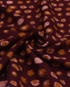 Tecido Viscose Texturizada Pontos Geométricos Caramelo, Rosa e Borgonha