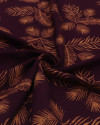 Tecido Viscose Texturizada Multi Folhagens Argila e Vinho