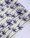 Tecido Viscose Palmeiras Azul Marinho e Creme