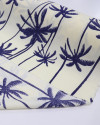 Tecido Viscose Palmeiras Azul Marinho e Creme