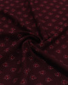 Tecido Viscose Texturizada Estampa Vintage Vermelho e Borgonha