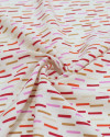 Tecido Viscose Texturizada Riscos Vermelho, Rosa e Bege