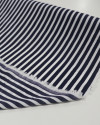 Tecido Crepe de Viscose Italiano Listras Azul Marinho Noite e Branco