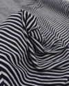 Tecido Crepe de Viscose Italiano Listras Azul Marinho Noite e Branco