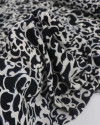 Tecido Crepe de Viscose Italiano Ondas Abstratas Preto e Creme