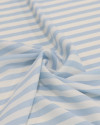 Tecido Crepe de Viscose Italiano Listrado Branco e Azul Claro