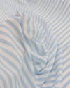 Tecido Crepe de Viscose Italiano Listrado Branco e Azul Claro